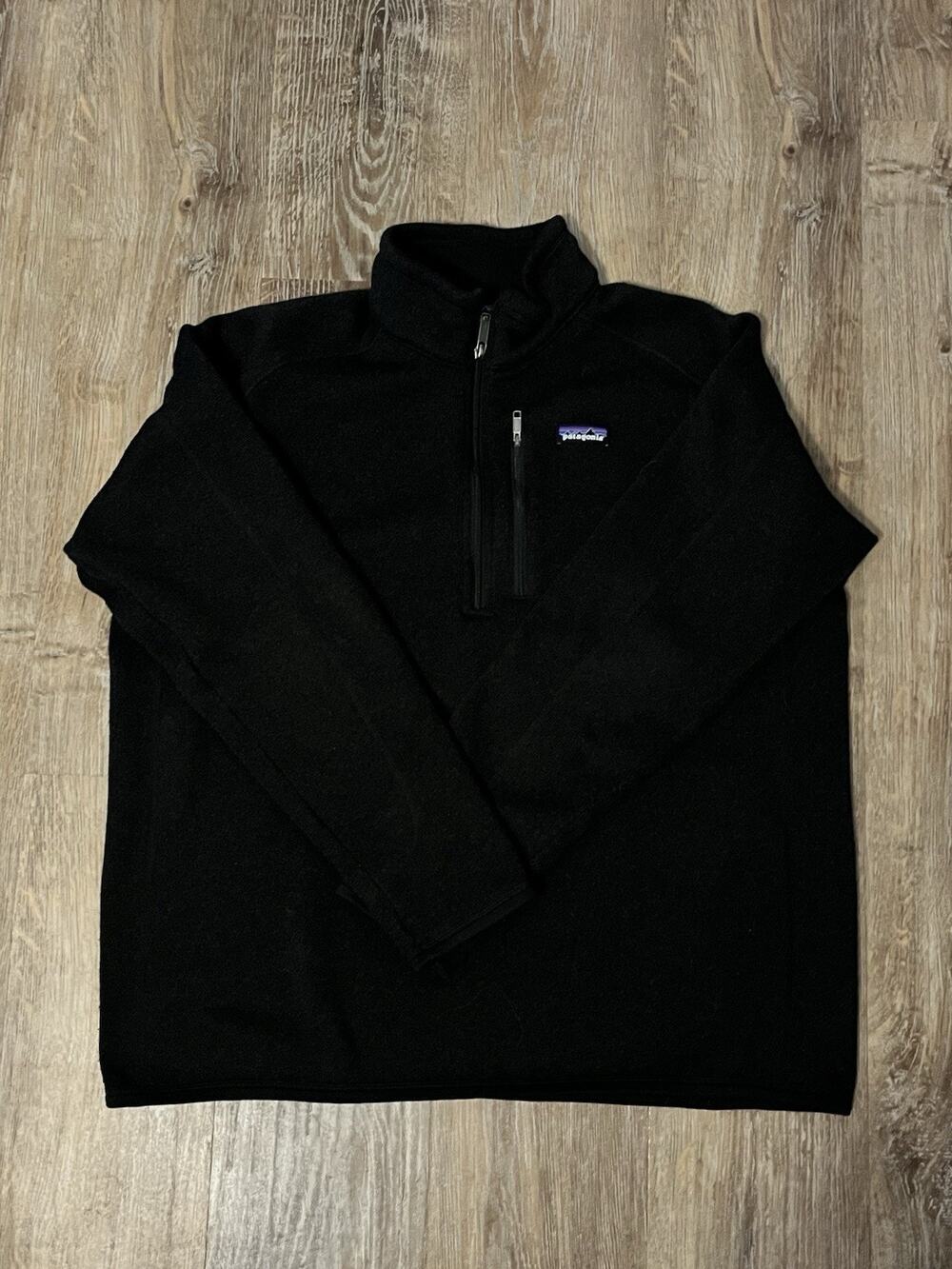 Patagonia Men’s Black Better Sweater Long Sleeve Quarter-Zip Fleece Pullover XL